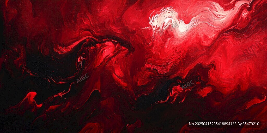 红色梦幻流体艺术纹理