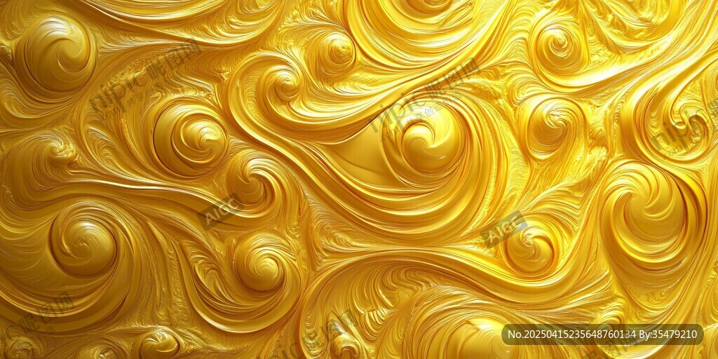金色立体旋涡纹理背景