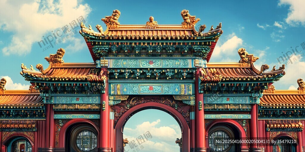 中式古典牌楼 尽显古韵风华