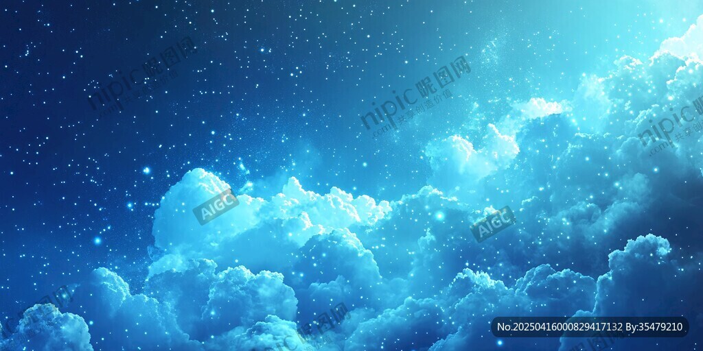 梦幻星空下的云海奇观