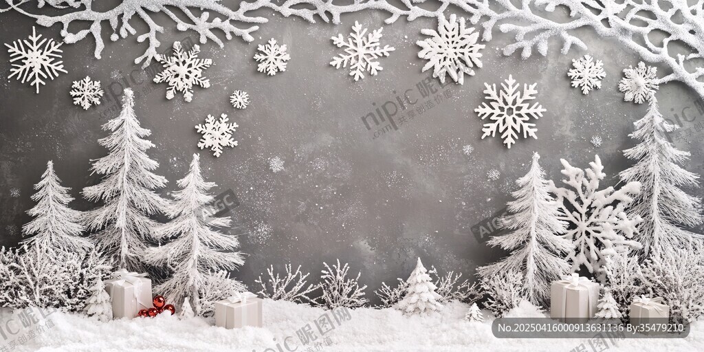 冬日雪景中的梦幻雪林