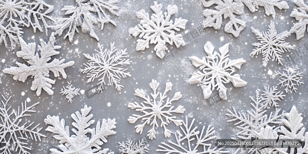 雪花纷飞的冬日梦幻景象