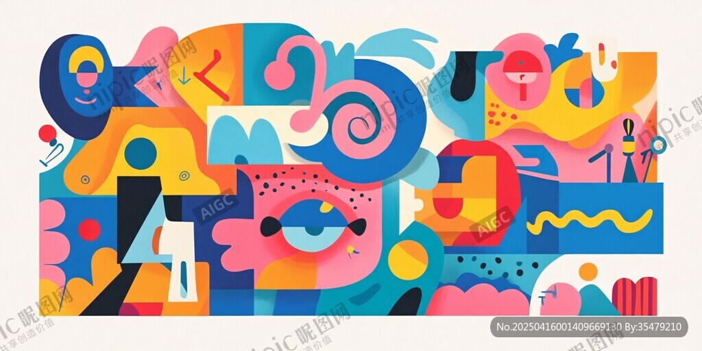 多彩抽象艺术插画作品