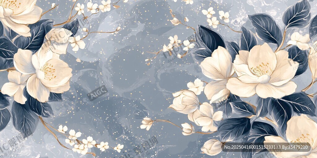 淡雅花卉背景图