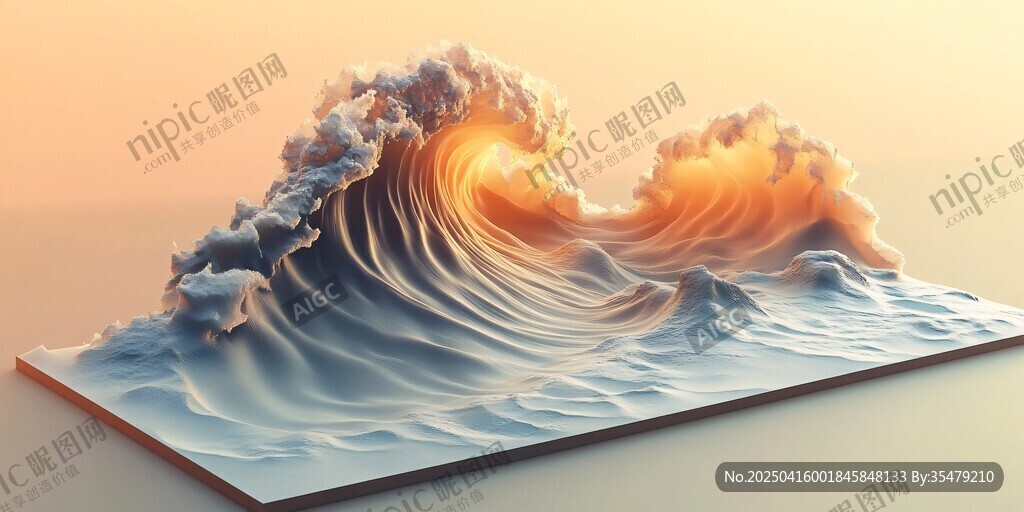 梦幻立体海浪艺术效果图