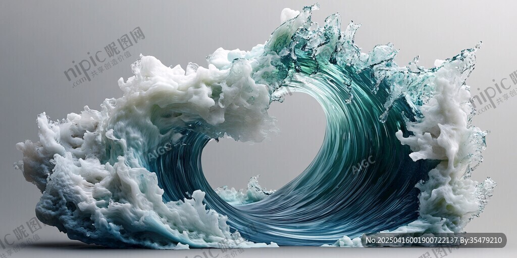梦幻海浪雕塑艺术之作