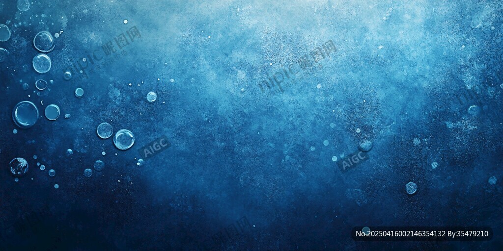 梦幻蓝色水底气泡背景