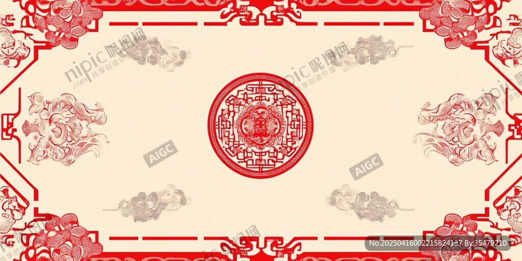 中式传统喜庆边框图案