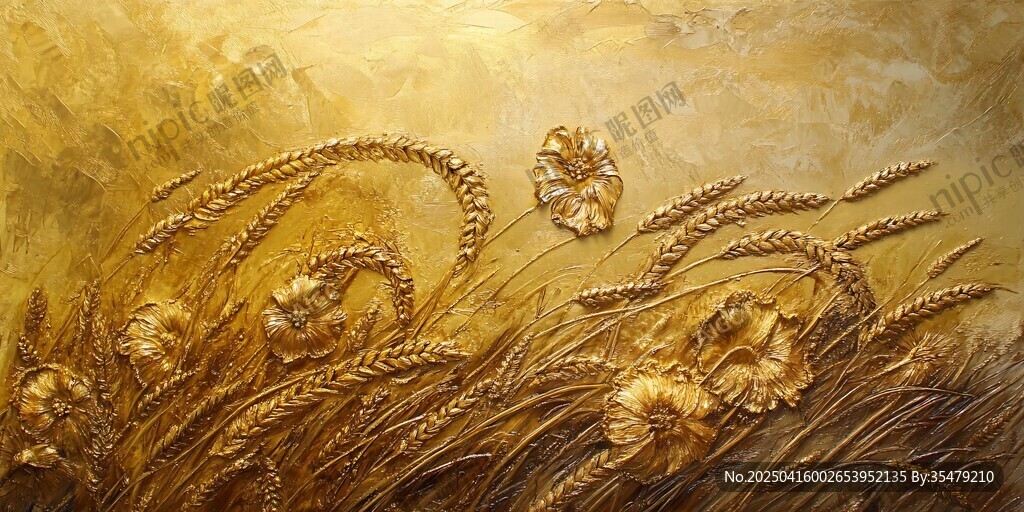 金色麦田艺术画