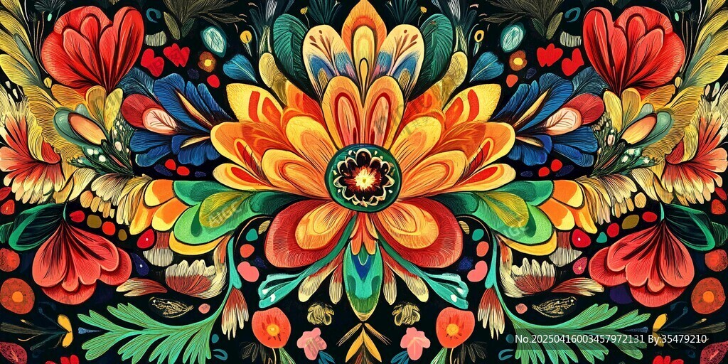 绚丽多彩花卉图案艺术
