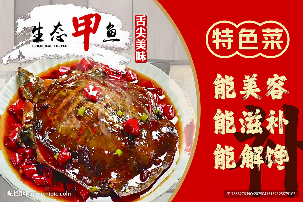 特色菜 海报 甲鱼 高清
