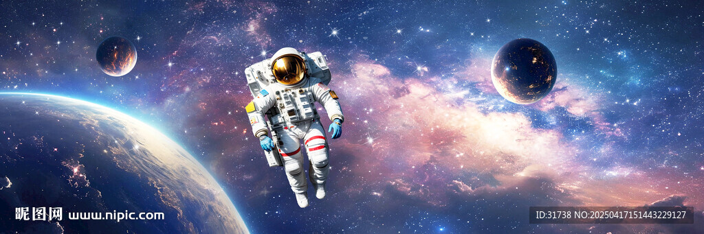 宇航员宇宙星空背景图