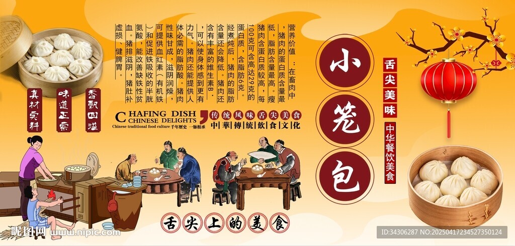 小笼包背景墙