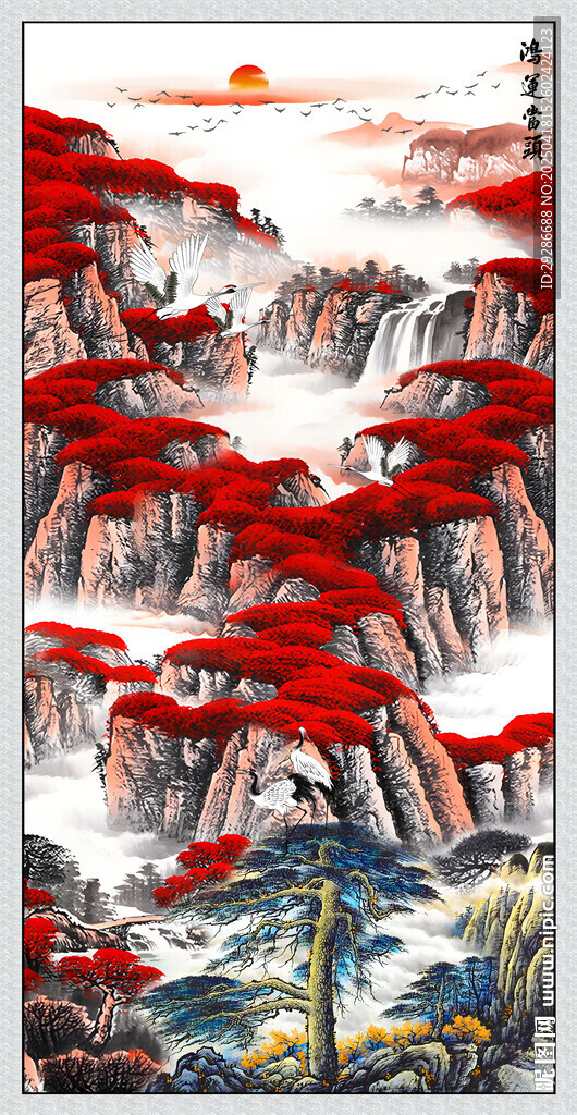 鸿运当头玄关画