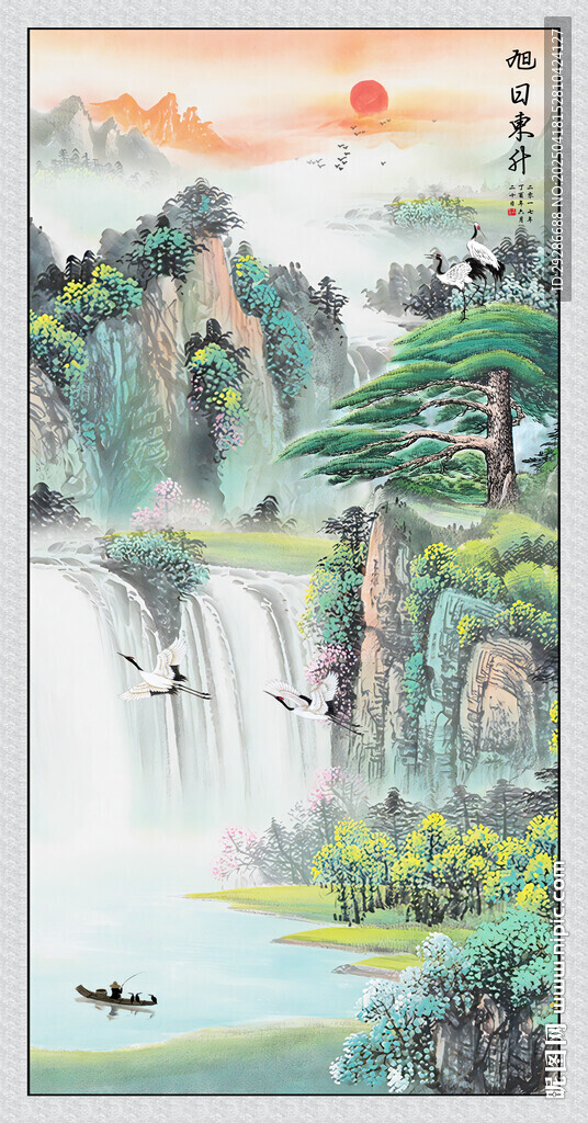玄关画旭日东升