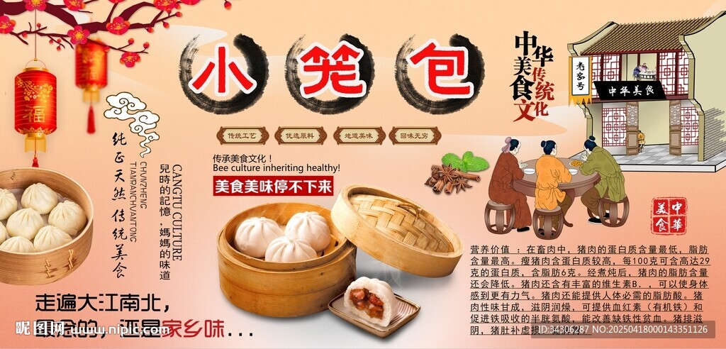 小笼包背景墙