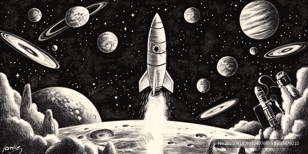 火箭启航探索浩瀚宇宙