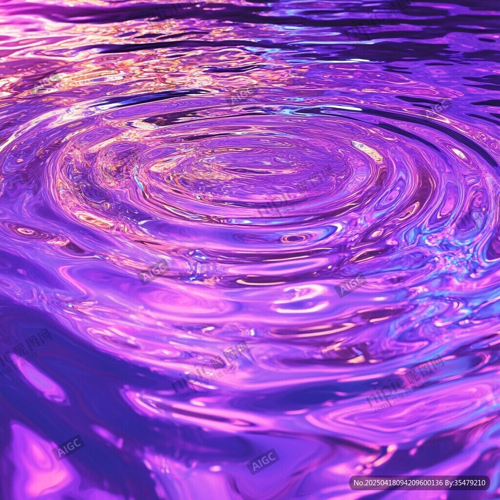 梦幻紫色水面涟漪效果