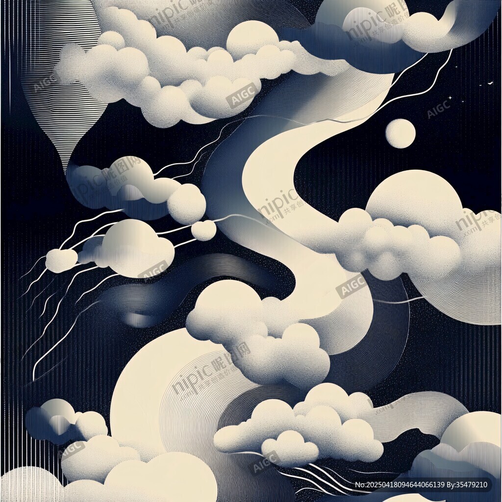 梦幻云景 夜空中的奇幻线条