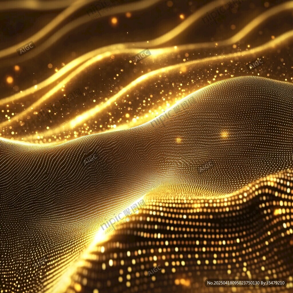 金色流光粒子动感背景图