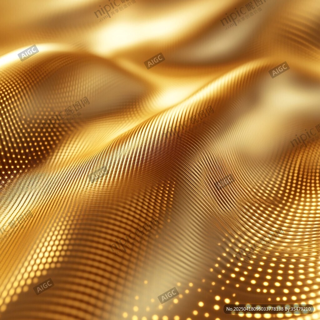 金色波浪纹理科技感背景