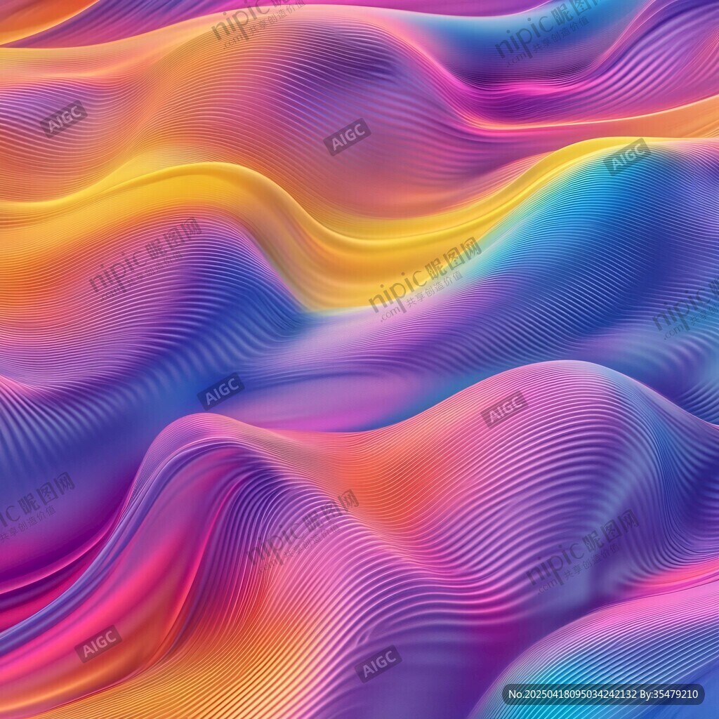 梦幻绚丽彩色波浪纹理图