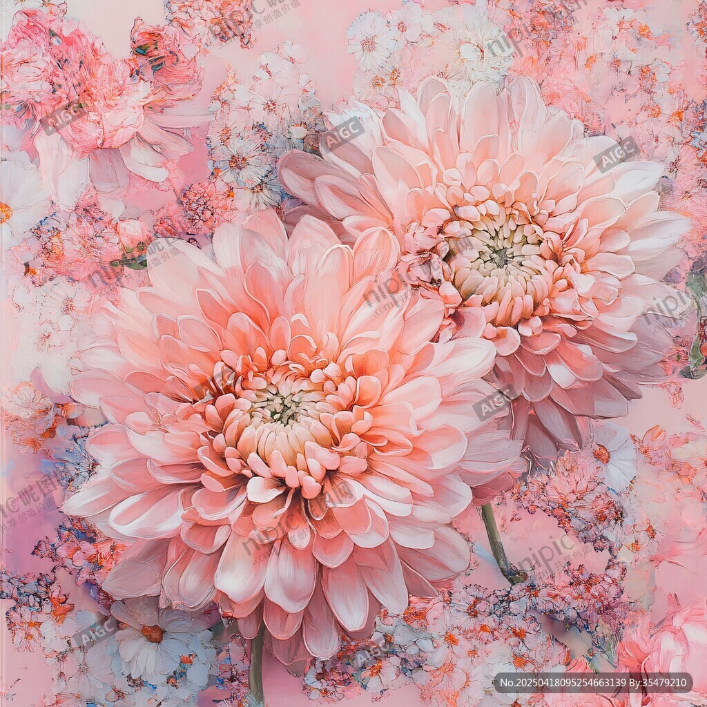 粉色菊花梦幻花卉背景图
