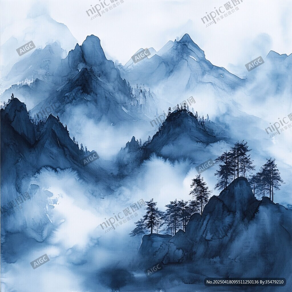 水墨山水间 云雾绕峰林