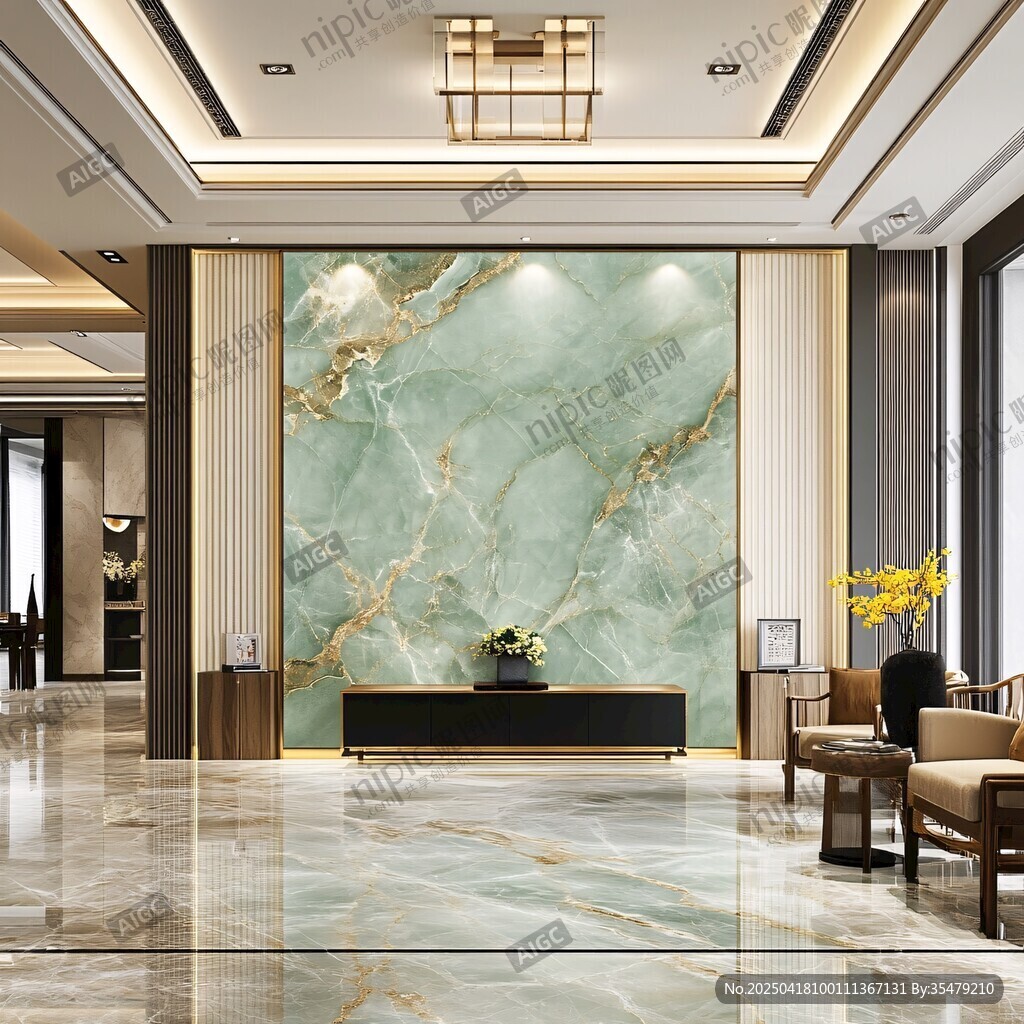 奢华大理石客厅背景墙设计