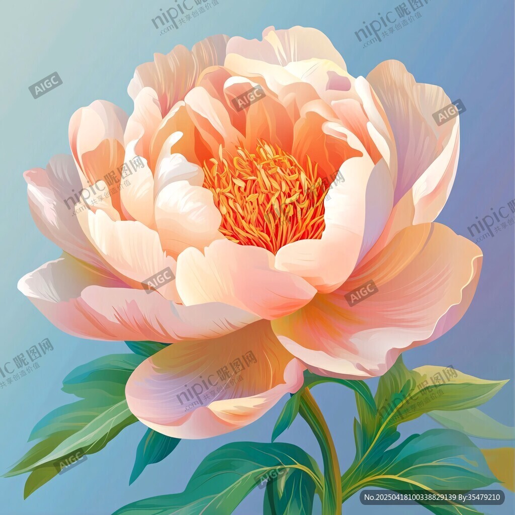 娇艳盛开的粉色牡丹花