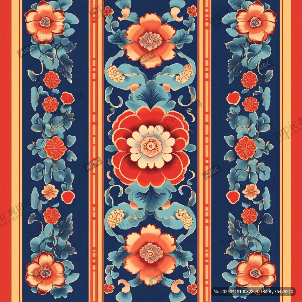 中式古典花卉图案装饰纹