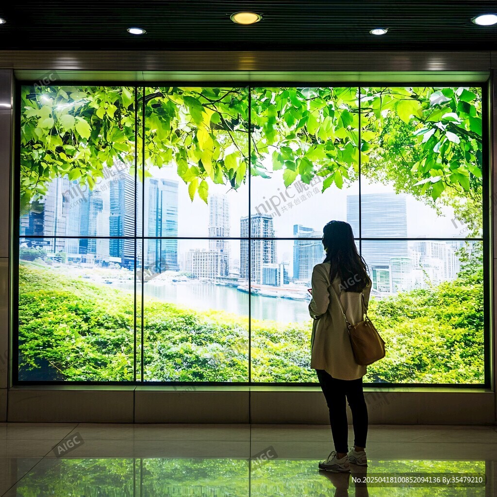 女子赏景