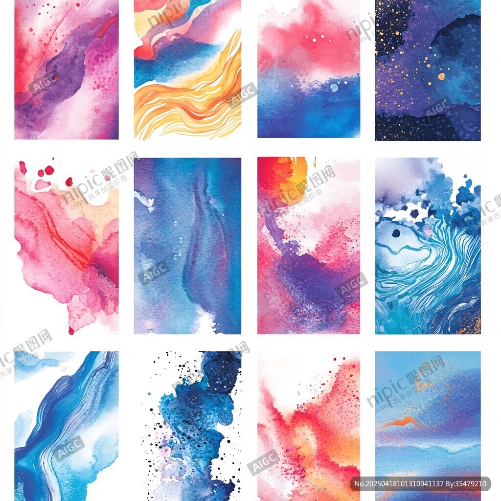 梦幻水彩抽象艺术背景图