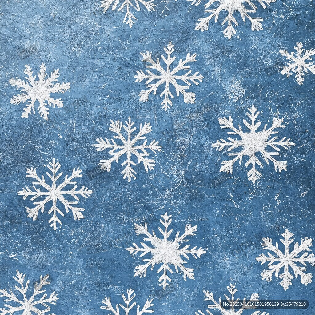 蓝色背景雪花纹理图案