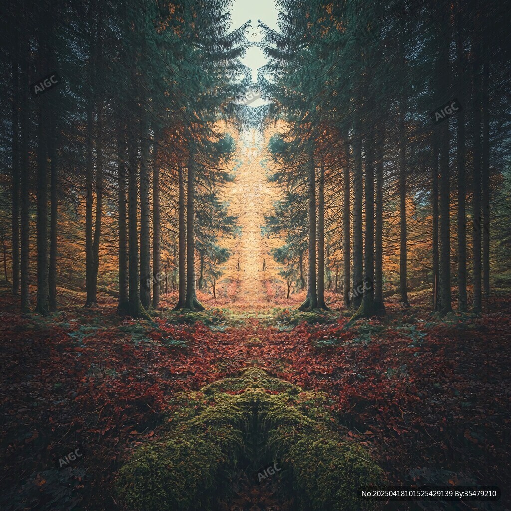 秋日森林的静谧梦幻之景