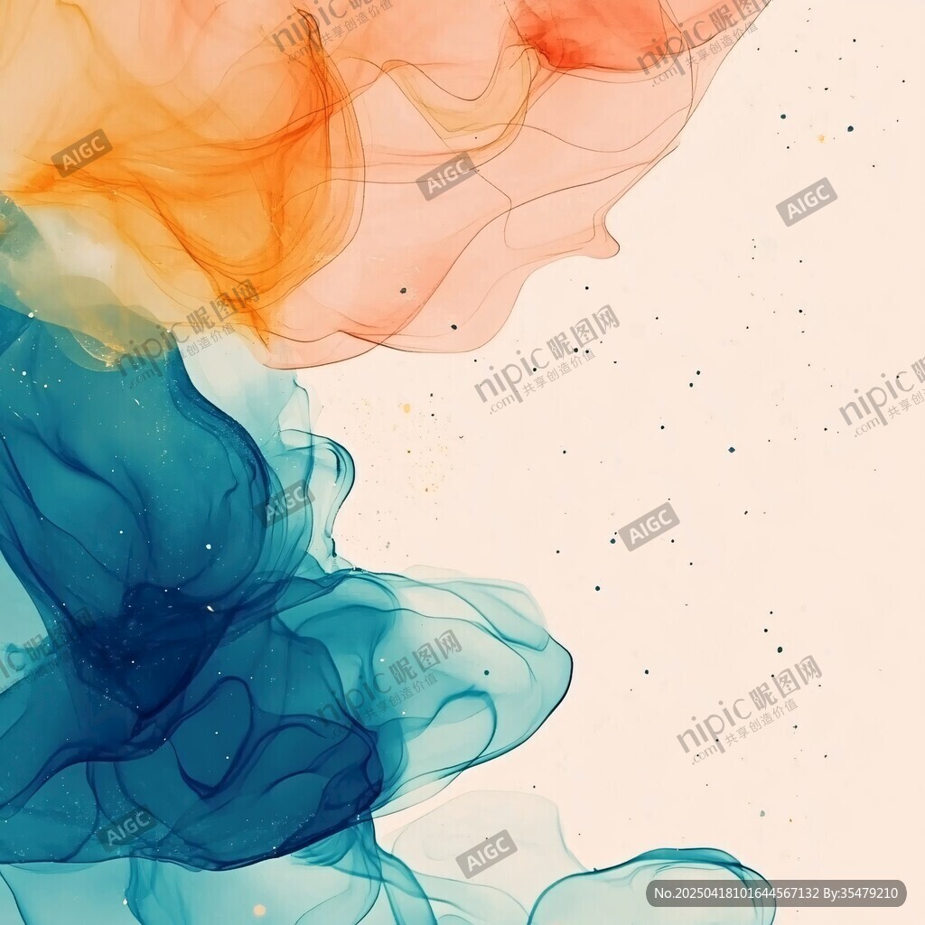 梦幻色彩烟雾抽象艺术图