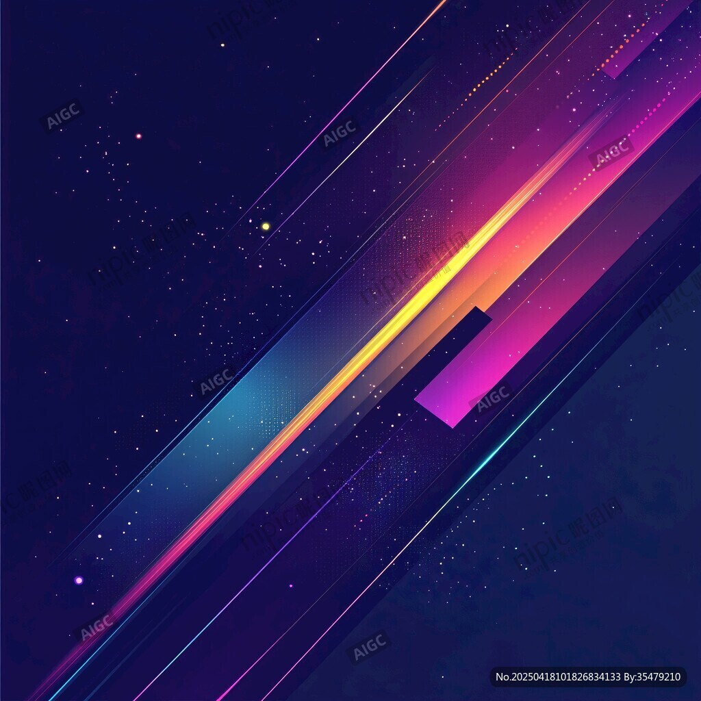 炫彩流光几何线条星空背景