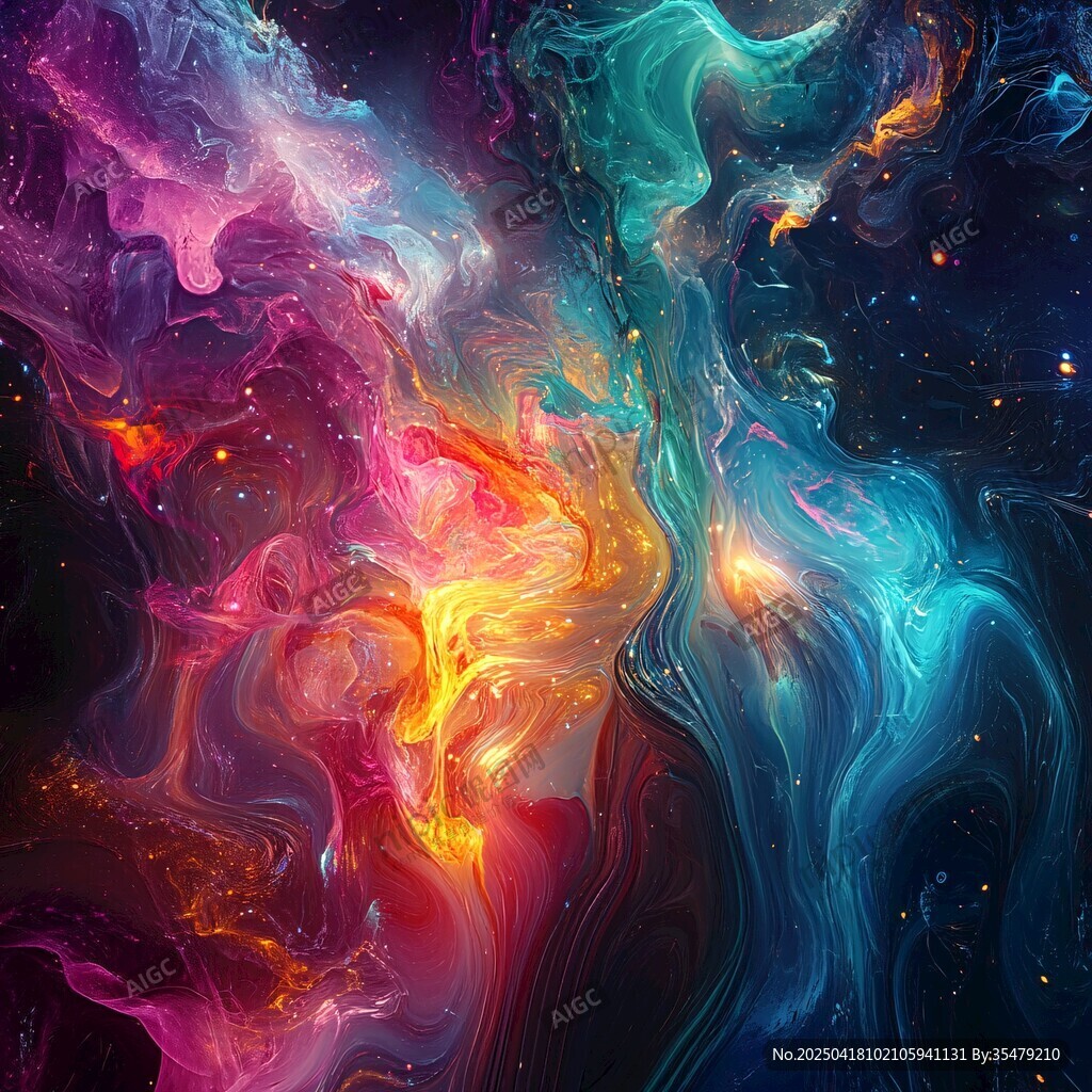梦幻绚丽的宇宙色彩流动