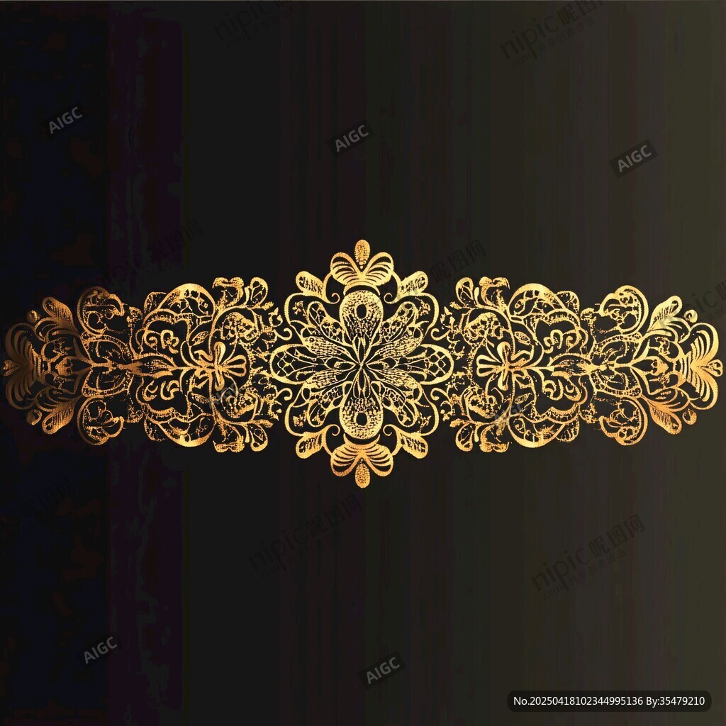 金色华丽花纹装饰图案