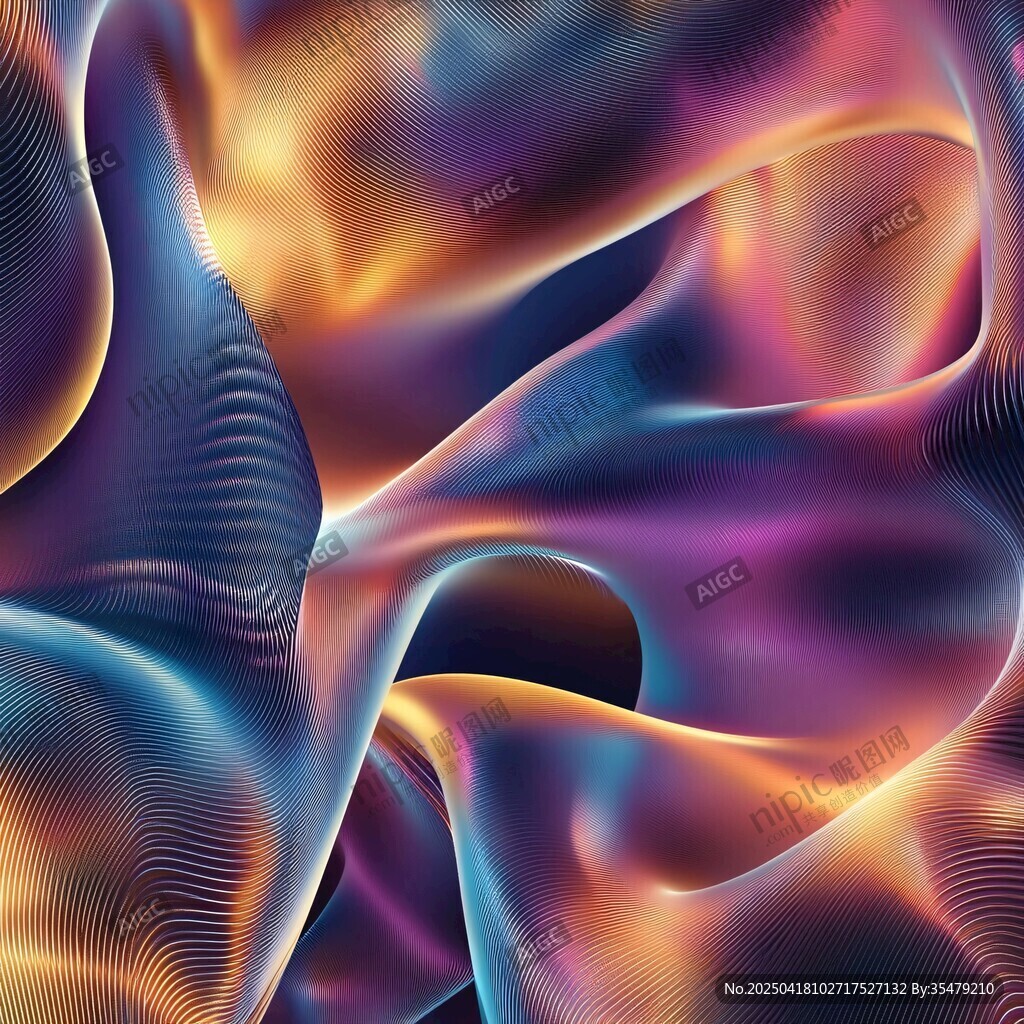 梦幻炫彩流动抽象艺术图案
