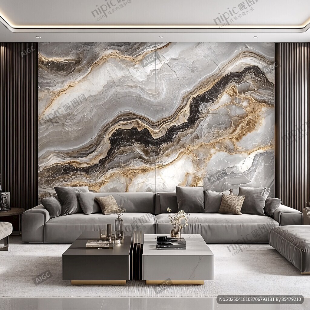 奢华大理石客厅背景墙