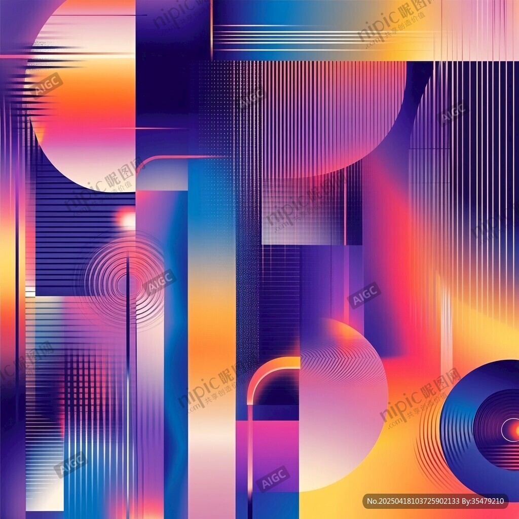 炫彩几何抽象艺术背景图