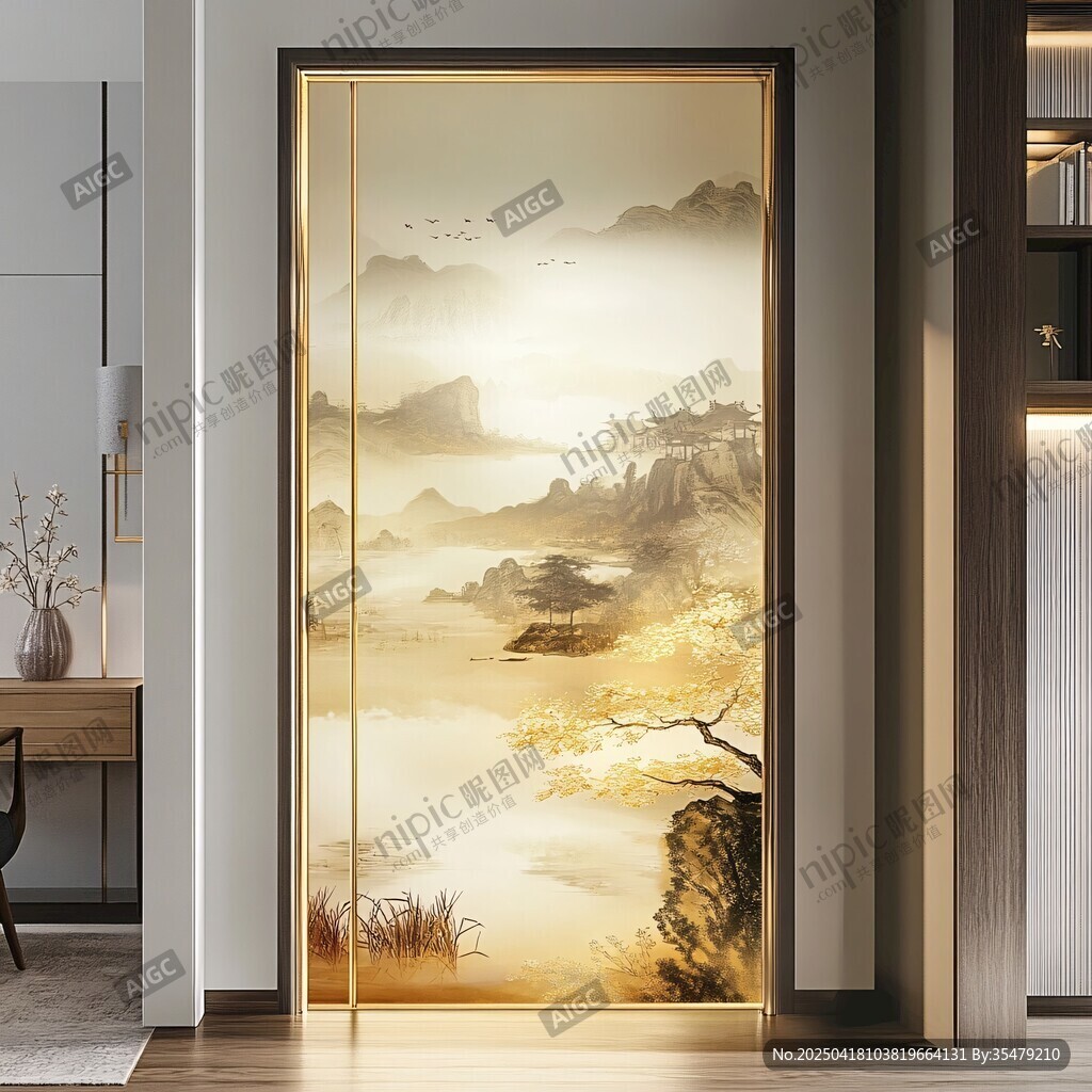 中式山水屏风 雅致家居景