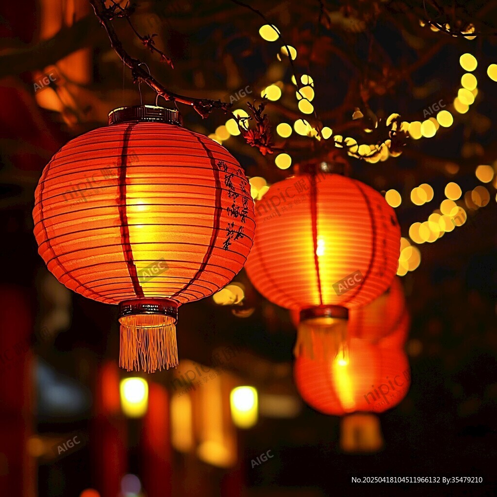 红灯笼点亮夜的温馨