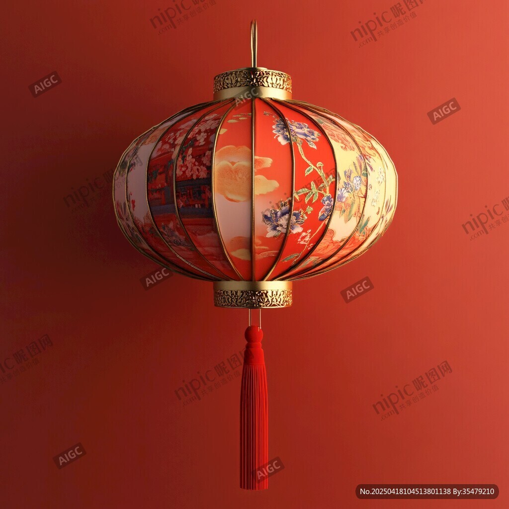 中式传统红灯笼精美图案