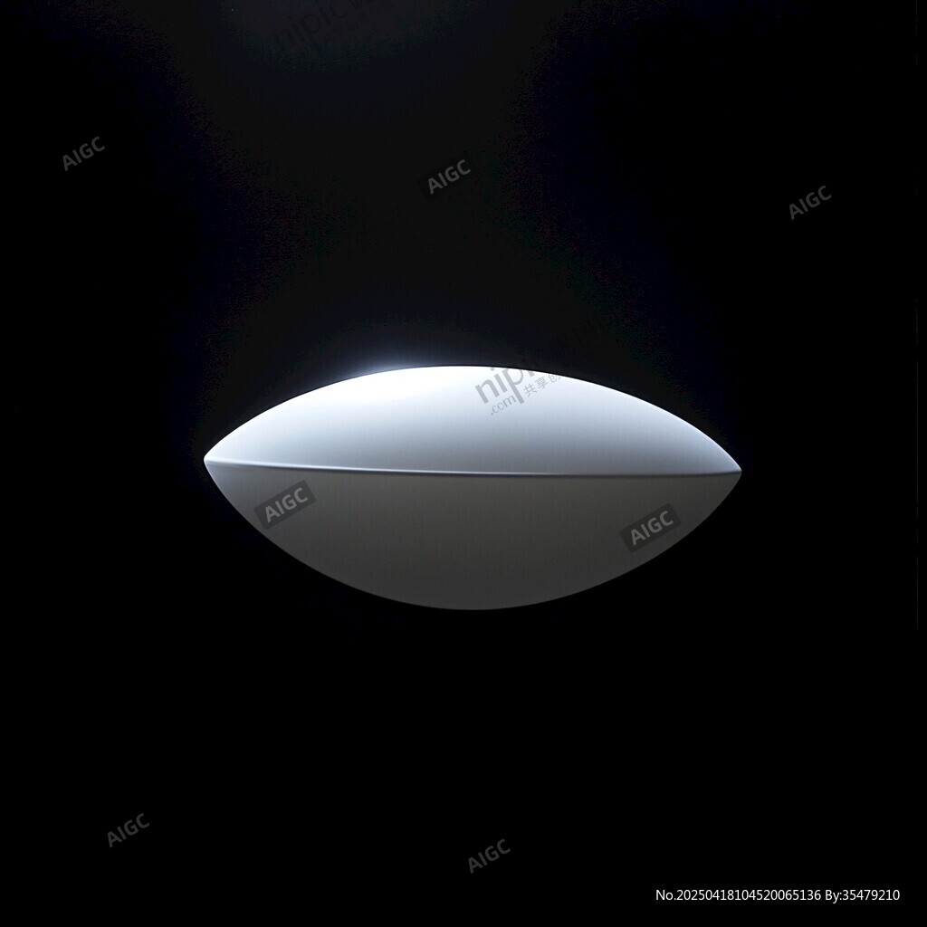 悬浮白色橄榄球造型物体