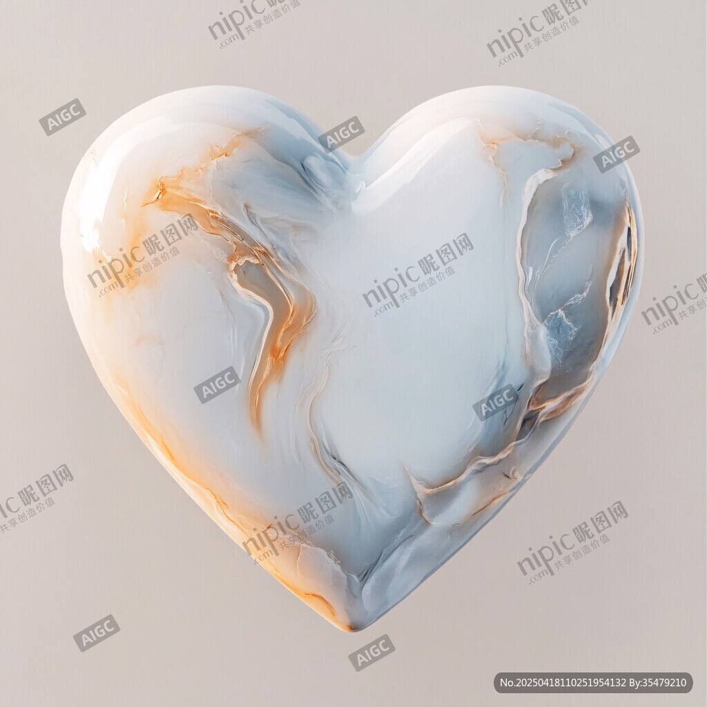 梦幻大理石心形摆件