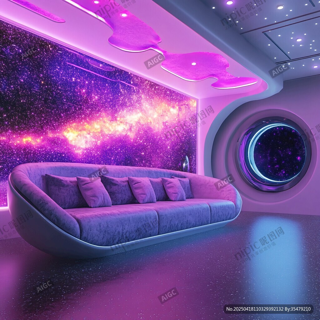 梦幻宇宙风的未来感休息空间