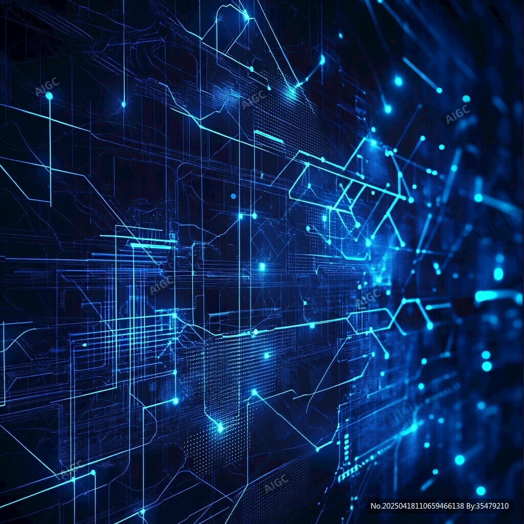 科技感数字电路背景图