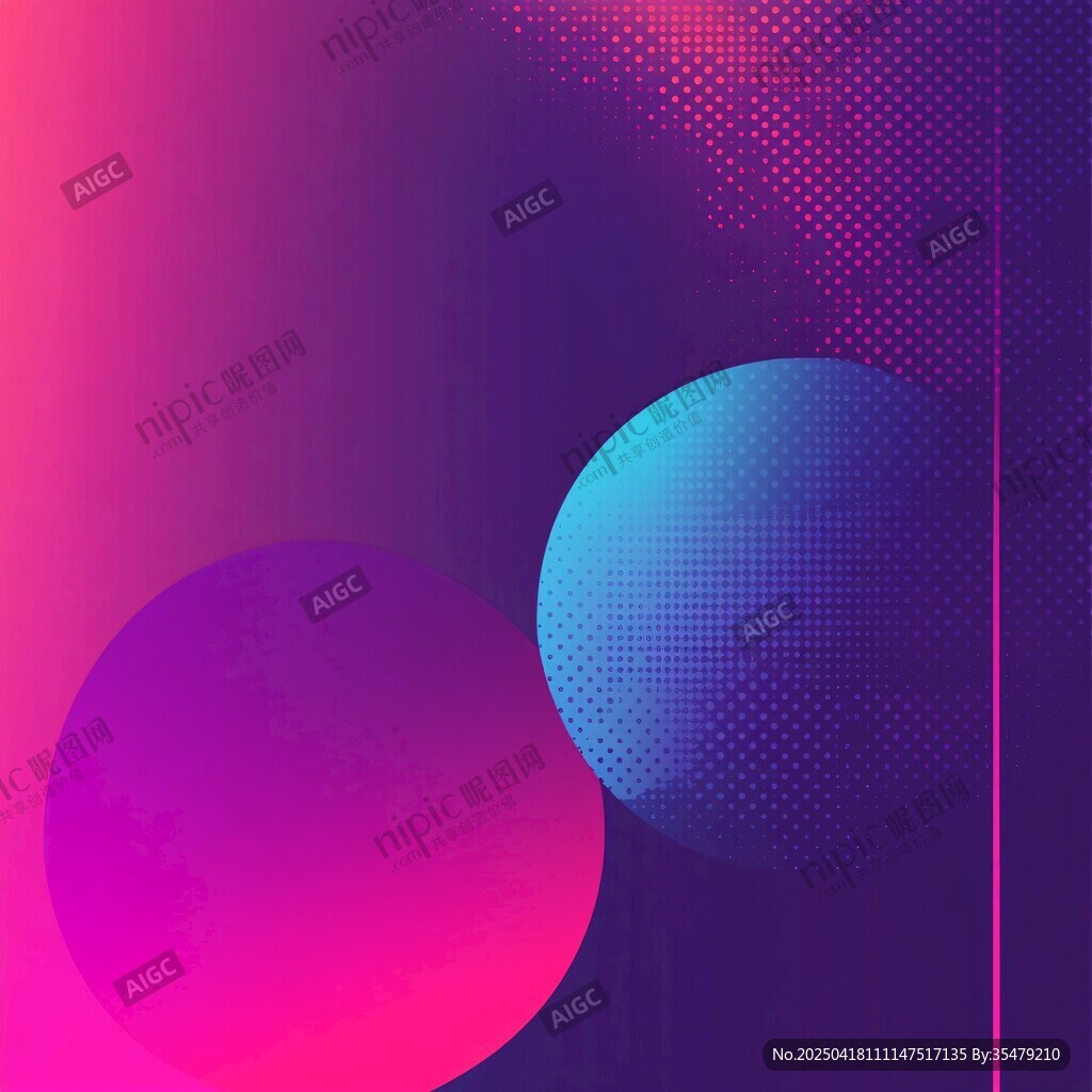 梦幻渐变双球科技背景图